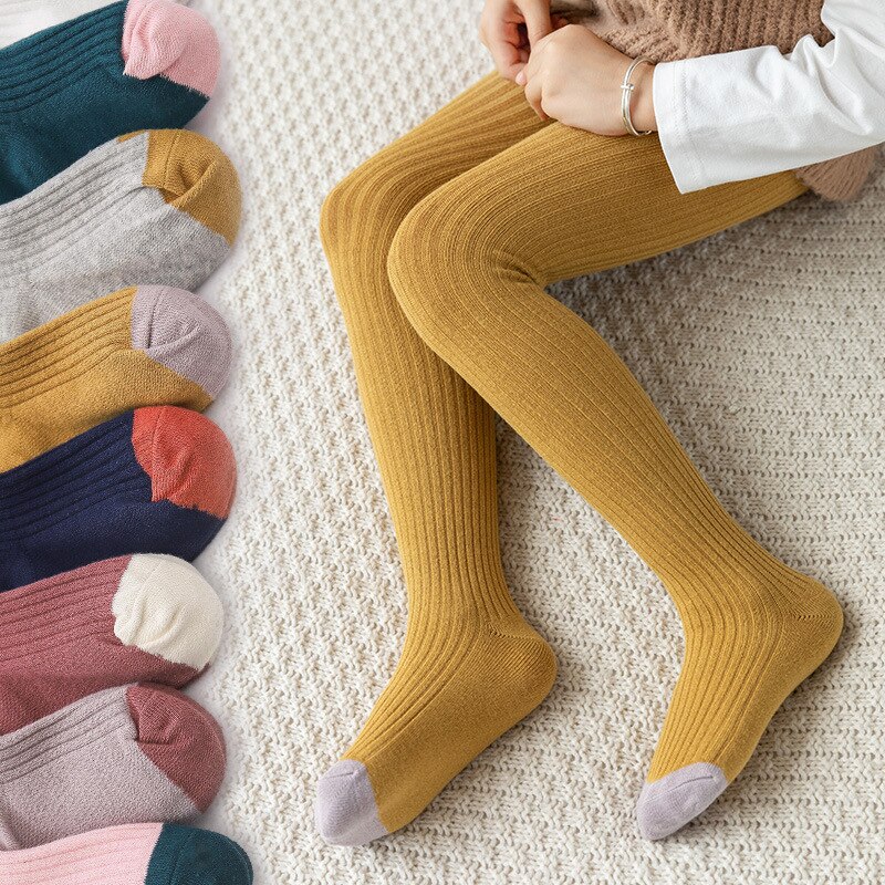 1 2 3 4 5 6 7 8 anos menina collants bebê meias outono inverno quente criança meia-calça kidscotton calças meninas bonitos kf040