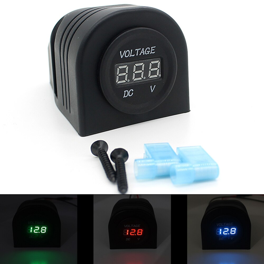 12V 24V Auto Voltmeter 3 Kleuren Licht Led Digital... Grandado