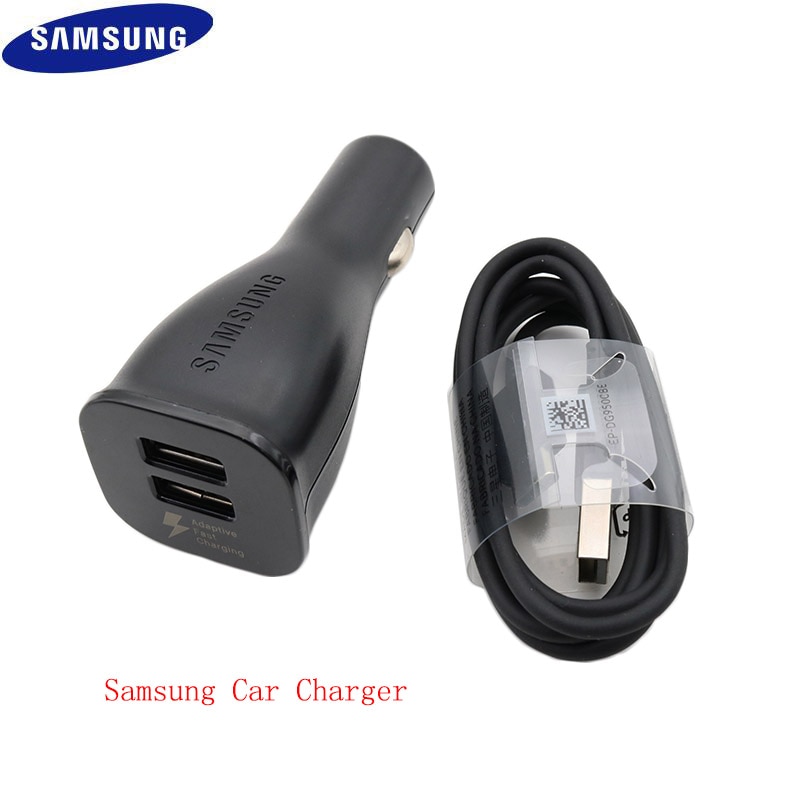 Samsung cargador de coche Dual USB rápida adaptador Micro USB tipo C Cable para Galaxy s10 s9 s8 más S10 + Nota 10 Plus 10 + 8 9 5