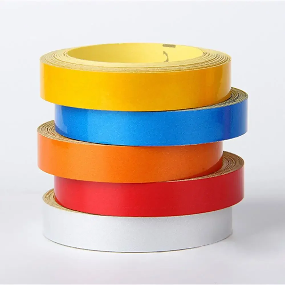 Pegatinas reflectantes para ruedas de bicicleta de 5m, cinta adhesiva reflectante para ciclismo, pegatina decorativa de seguridad de advertencia para bicicleta de montaña