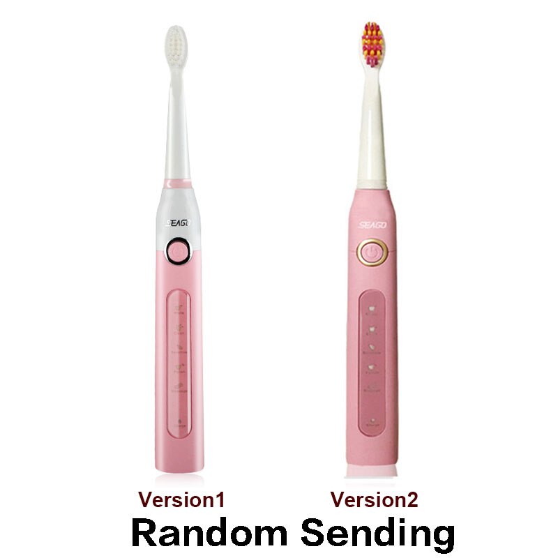 SEAGO Sonic Electric Toothbrush Adults Timer 5 Modes USB Rechargeable Tooth Brush Replacement Brush Head Nozzles Box SG-507