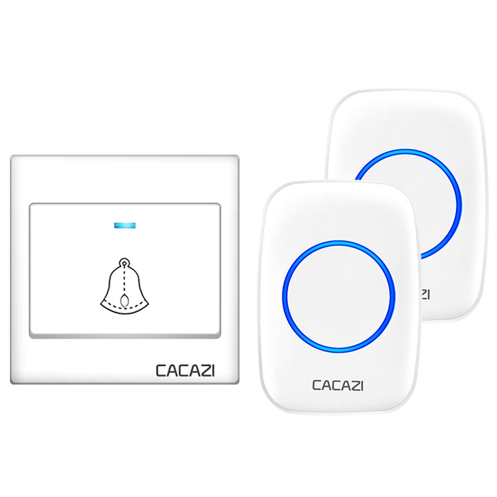 CACAZI Wireless Doorbell Waterproof 60 chimes 5 Volume Home Cordless Door Ring Bell 220V US EU UK Plug 1 2 Button 1 2 3 Receiver