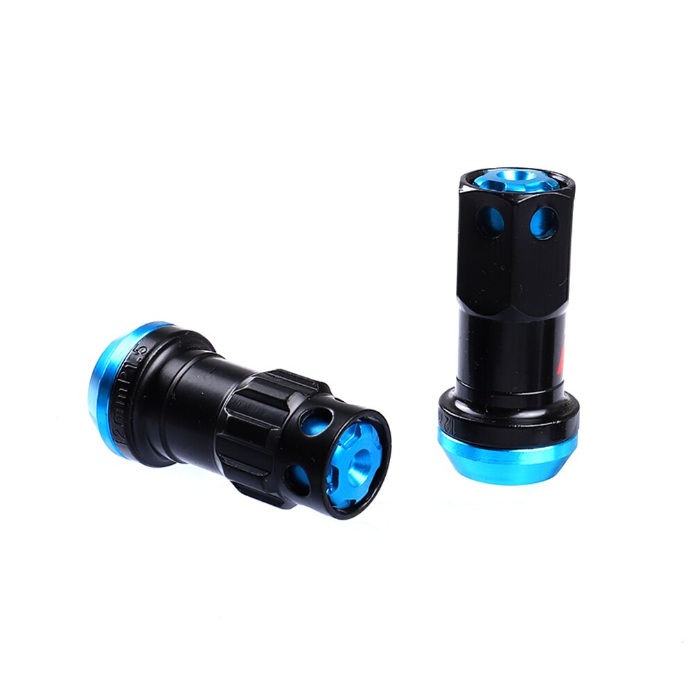 Racing Wheel Lug Nut 44mm Composite Lock Socket with Security Key M12xP1.5 M12xP1.25: BK BL / M12x1.5