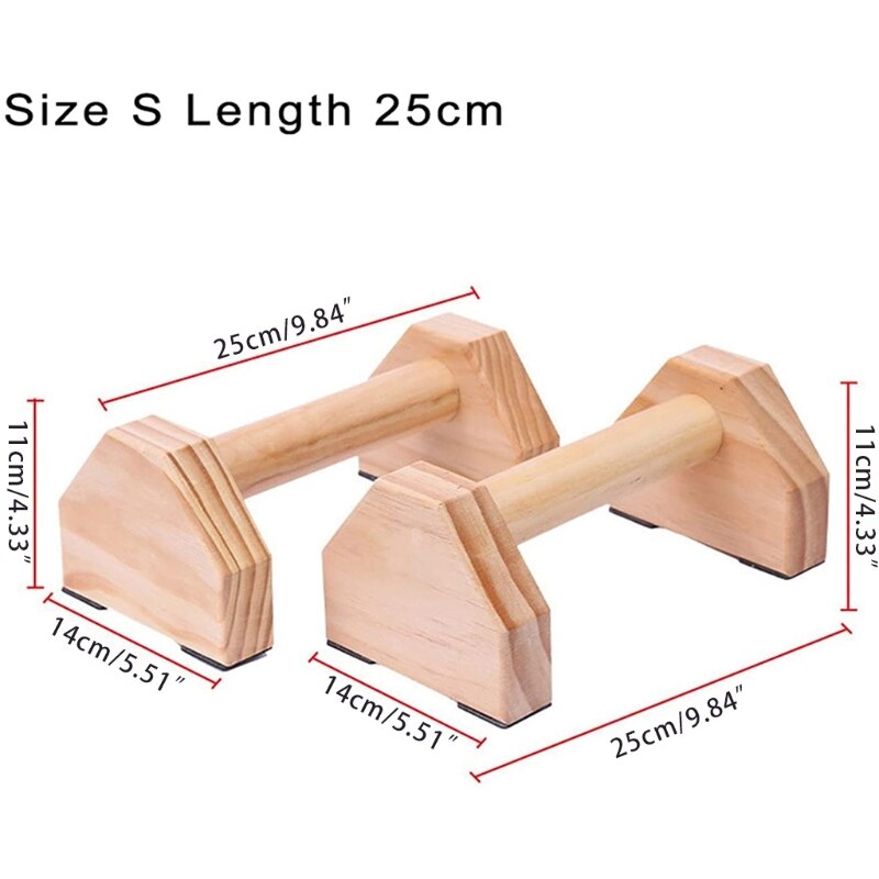 Wooden Push Up Bars Exercise Equipment Fitness Strength Training Pushup Handles