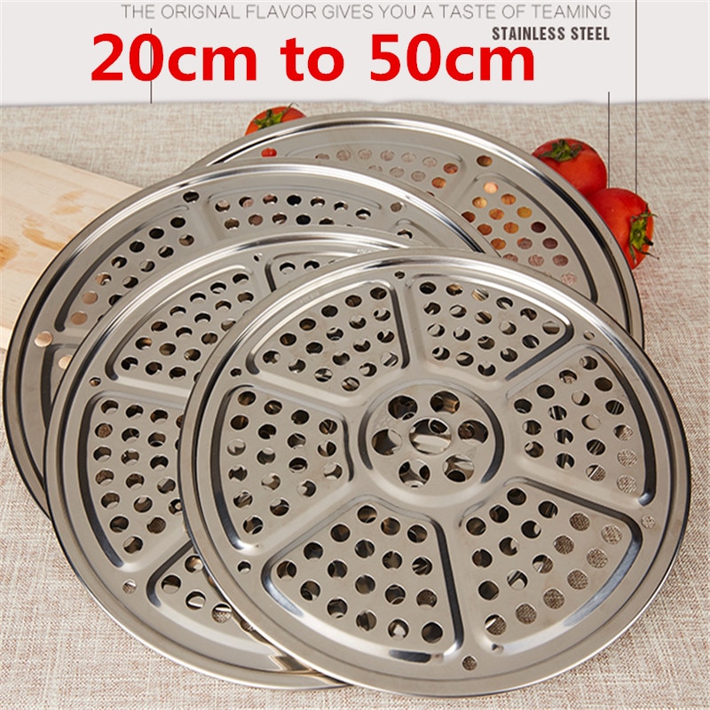 Plaque de cuisson à la vapeur avec compartiment pour Gadgets de cuisine, cuiseur à vapeur rond en acier inoxydable 304, avec support pour cuiseur de riz à la vapeur