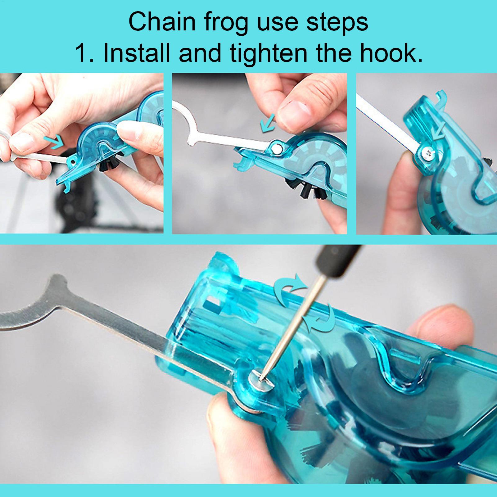 Kettenreiniger für Radfahren mit Rotierenden Bürsten, Präzise Faltbare Fahrradpflege-Zubehör für Getriebe und Kassetten