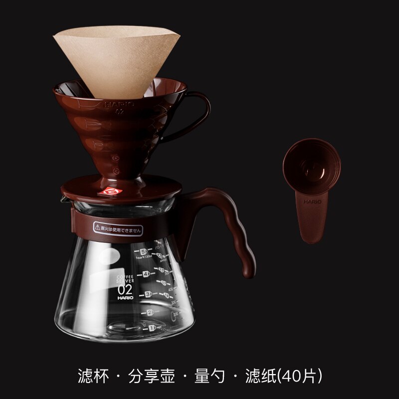 Japan Hario filter cup Hario V60 resin drip filter cup hand punch coffee punch cup VD-01/02 coffee tool: D  Serves 2-4