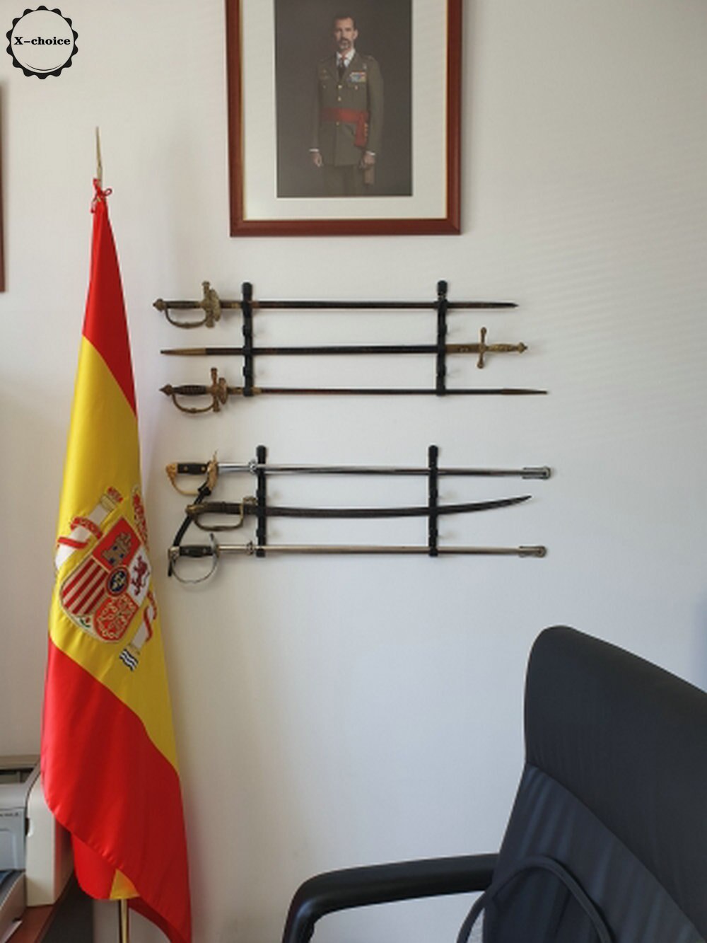 5 Tier Wall Mount Samurai Sword Katana Display Holder Stand Hanger Bracket Rack