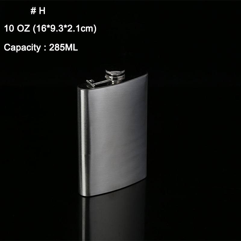 Portable Stainless Steel Hip Flask Pocket Wine Bottle Travel Whiskey Alcohol Wine Bottle Hip Flask Mini Bottle: 10OZ