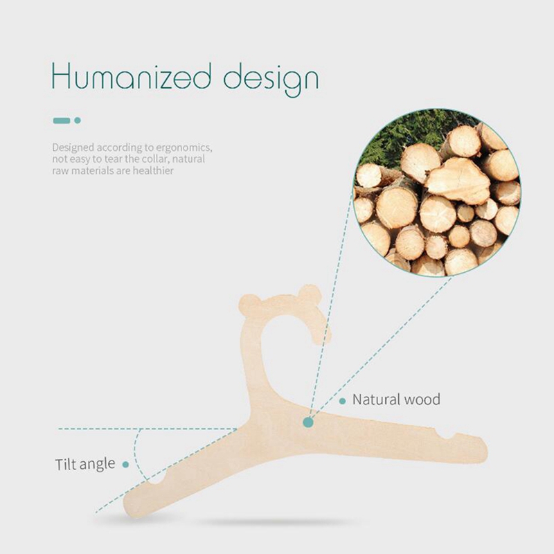 Colgador de madera Natural para ropa de bebé, perchero para habitación de bebé, decoración de guardería, 10 piezas