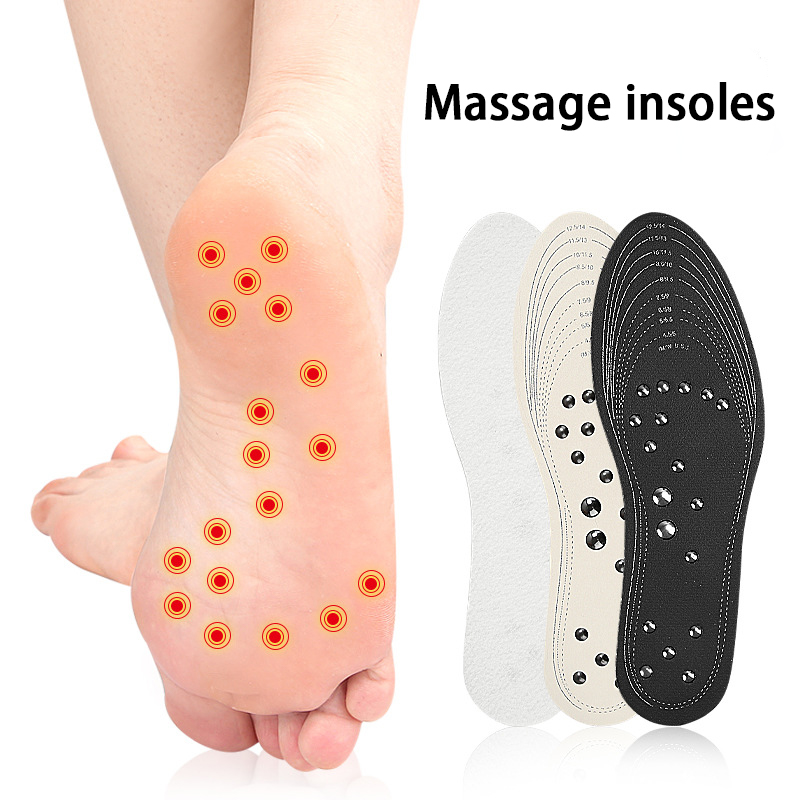 1 paio Terapia magnetica Massaggio Sottopiede Piede Massaggio dei punti di agopuntura Solette Memory Foam Suola Soletta per alleviare l'affaticamento delle gambe delle donne degli uomini