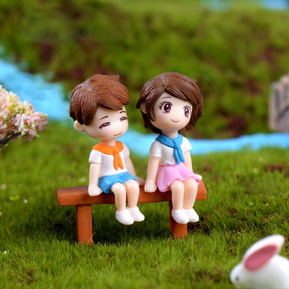 Figurines en forme de Terrarium de grand-père | Figurines mignonnes de Couple amoureux sur chaise, Figurines miniatures de grand-père, accessoires de jardin féerique