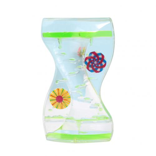 Flüssigkeit Öl Tröpfchen Dynamische Wasser Leckage Acryl Sanduhr Timer blasiert Ornamente Beste Geburtstag Für freundlicher freundlicher Spielzeug: Grün