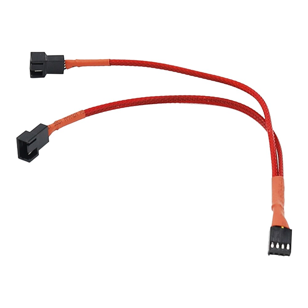 Cpu Pc Case Fan 4 Pin Extension Y Splitter Kabel 4 Pin Naar 3/4 Pin Kabel: Rood