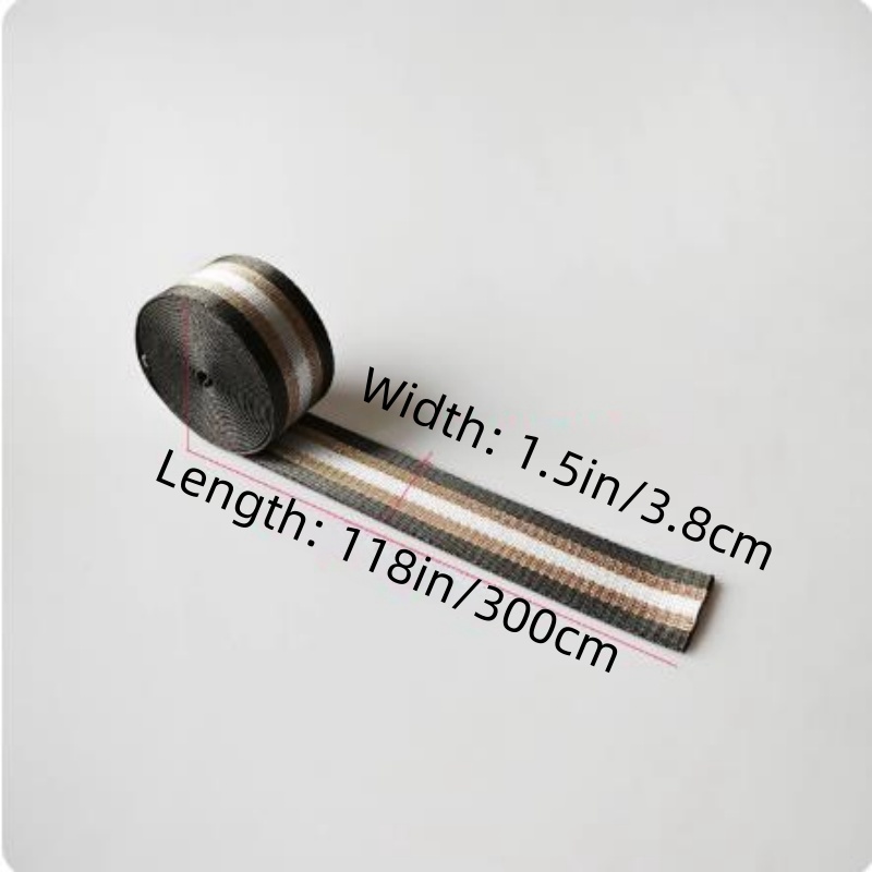 1.5inch Wide 3 meters Metallic Golden/Silver Strip Webbing Strap For Bag Strap DIY Crafting Projects