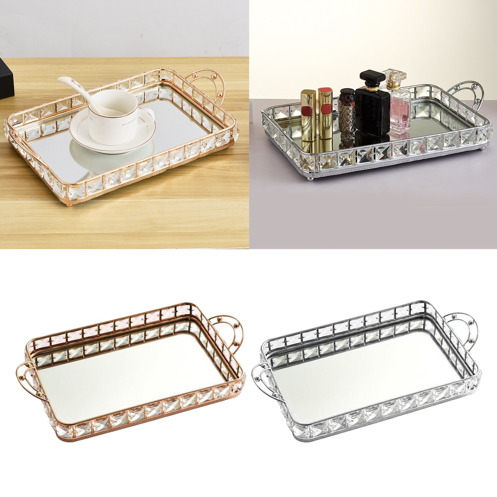 1pc miroir Vanity maquillage parfum plateau salle de bain chambre plateau décoratif