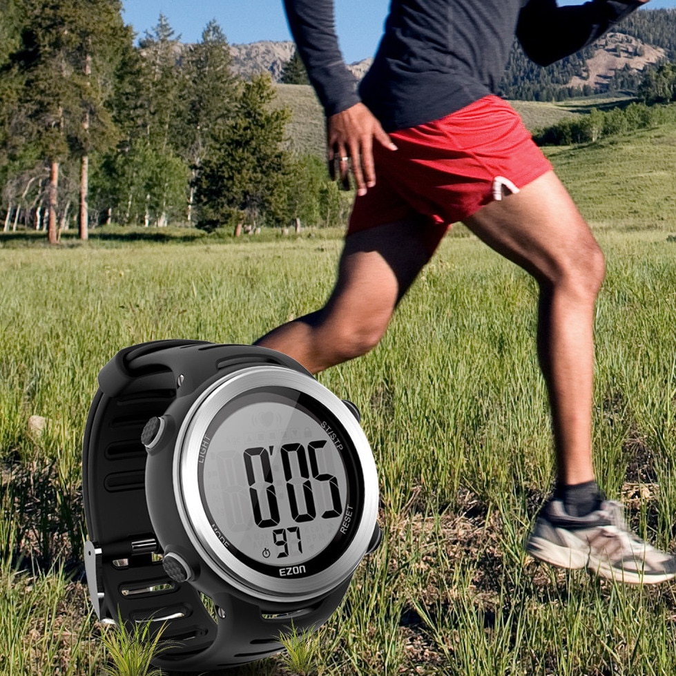 EZON T007 Heart Rate Monitor Digital Watch Alarm Stopwatch Men Women Lovers Outdoor Running Sports Watches with Chest Strap