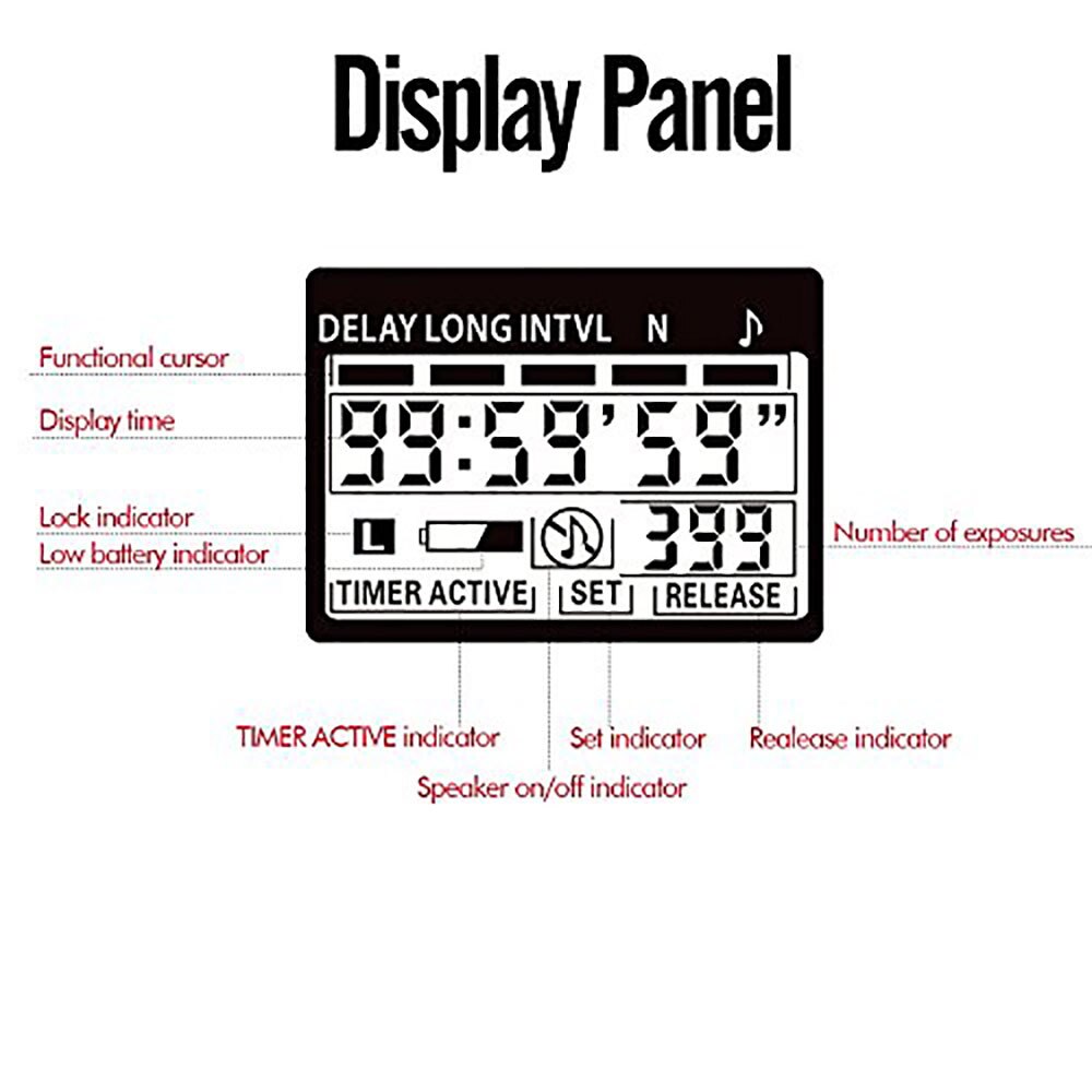 Sidande 2.4g sem fio do obturador de controle remoto sem fio temporizador lcd liberação do obturador para canon nikon samsung sony etc