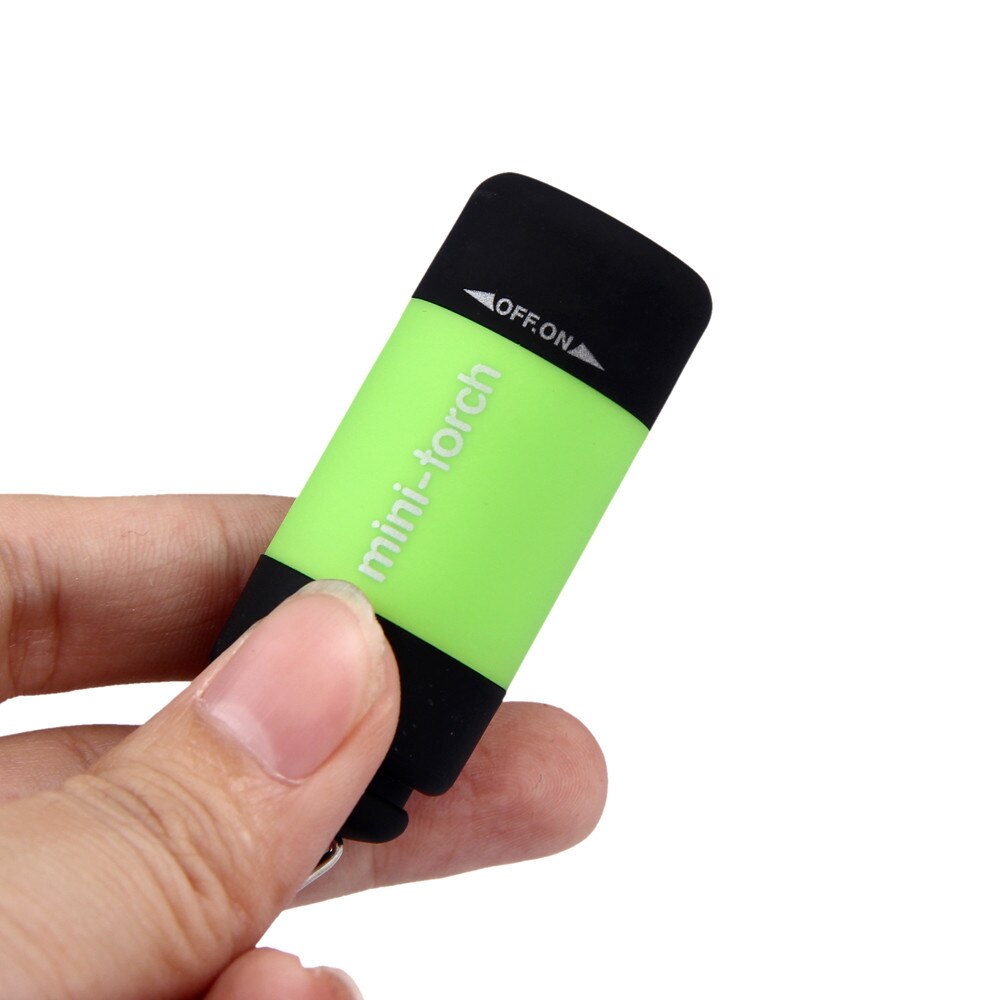Mini-Torch 0.3W 25Lum USB Rechargeable LED Torch Lamp Flashlight Keychain Key Rings: Green