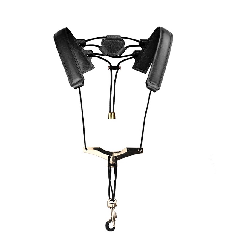 Verstelbare Lederen Saxofoon Schouder Neck Strap Met Gesp Breedte 24Mm Voor Sax Spelers Muziek Liefhebbers Kleur Zwart/Bruin: black