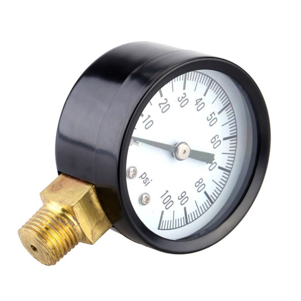 Water Pressure Gauge Barometers 0-100PSI 1/4'' Well Pump Pool Spa Filter Water Pressure Gauge Brass Socket Connection