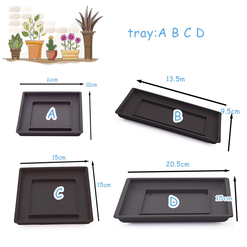 Imitatie Paars Zand Trays Voor Bloempotten Corrosiebestendig Ademend Vierkante En Rechthoekige Plastic Bloem Bonsai Plant