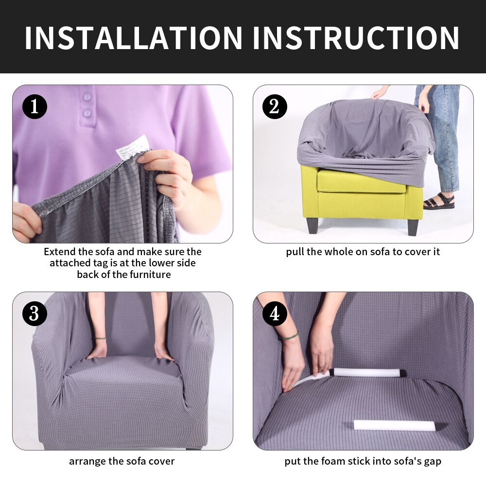 Elastische spandex stoelhoezen effen kleur vrijetijdsbesteding stretch bad fauteuil stoelhoes beschermer wasbare hoes