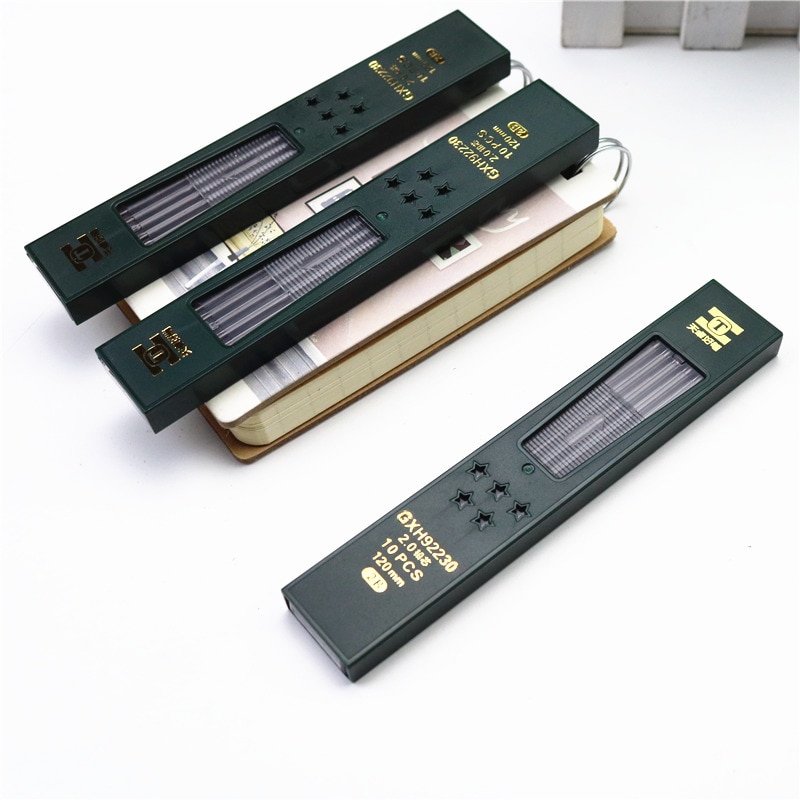 10 pz/scatola 2.0 millimetri matita meccanica matita ricariche 120 millimetri Allunga Matita di piombo 2B ricariche