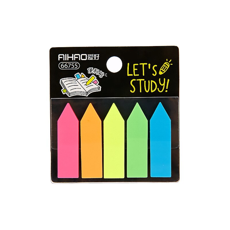 Transparent Fluorescent Index Planner Stickers Classification Index Stickers BookMarker Memo Pad Self-Stick Notes: 66755