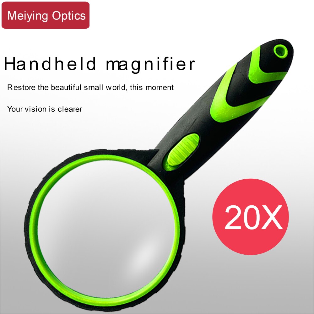 Handheld Illuminated Magnifier 20X Microscope Magnifying Glass With 2 LED Light Aid Reading Loupe for Seniors Jewelry Repair