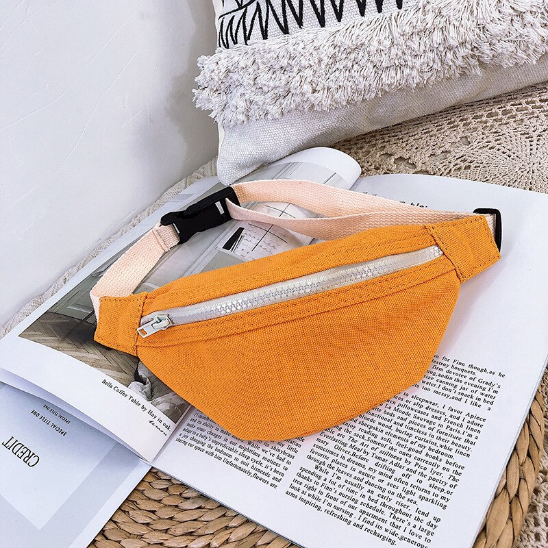 Fashin barn midjeväska fanny pack söt mini barn flicka väska bröst crossbody väska lätt snygg midjeväska daypack: Orange