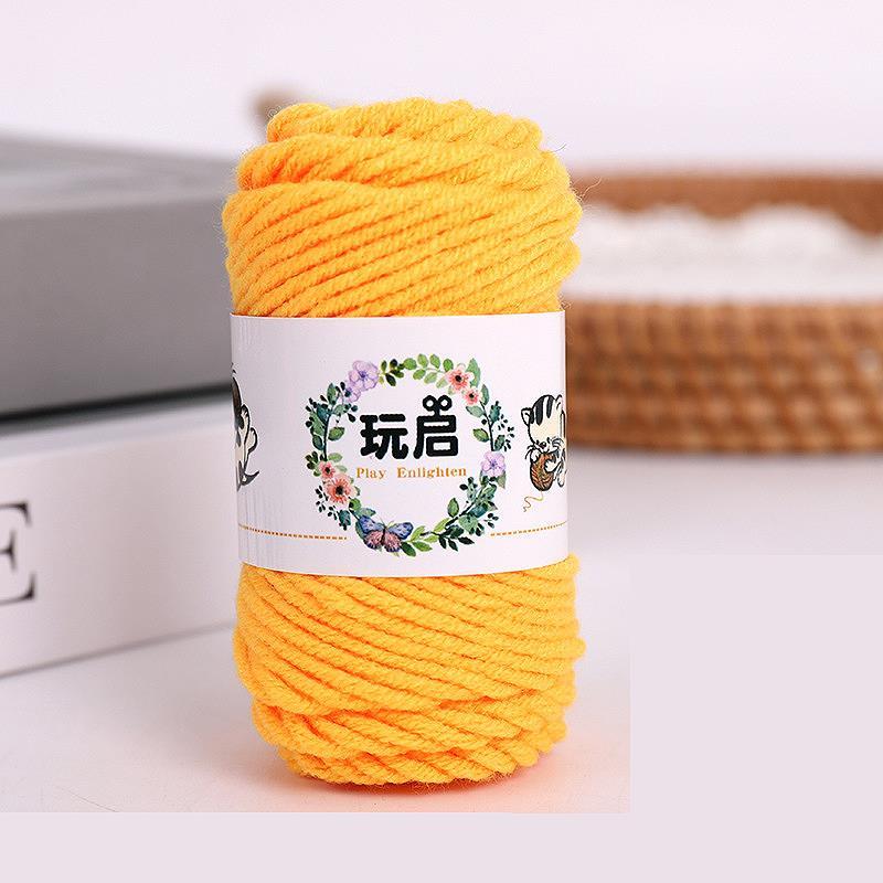 10G 5ply Cotton Knitting Wool Yarn Thick Fiber Yarn Velvet Yarn Hand Knitting Wool Crochet Yarn For DIY Sweate Hat Dolls: Dark Khaki