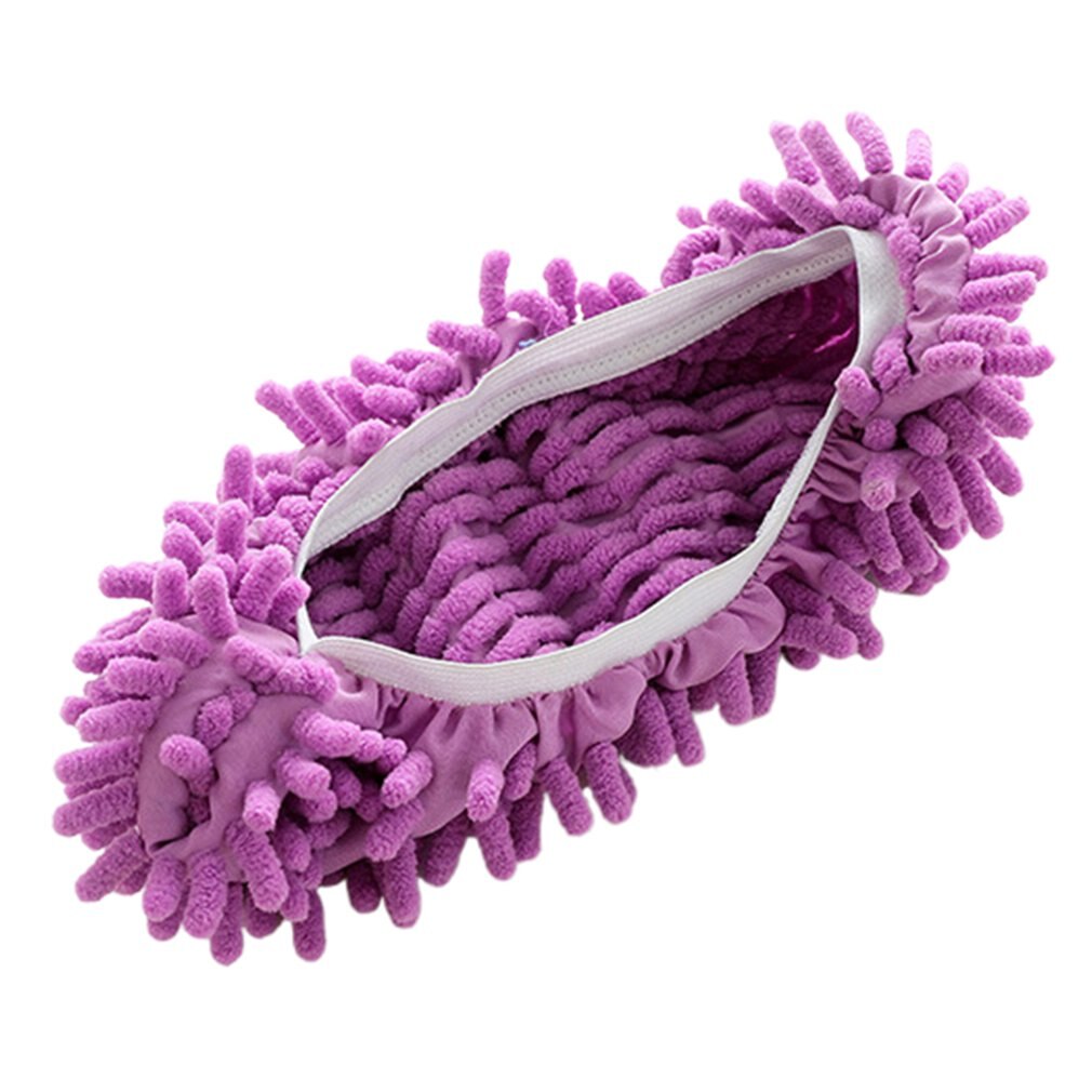 1 peça microfibra mop piso limpeza preguiçoso fuzzy chinelos casa ferramentas de piso casa sapatos banheiro cozinha mais limpo: purple