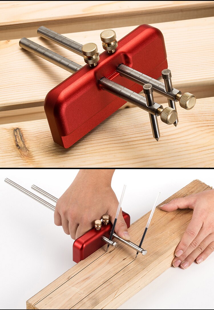 0-140mm Aluminum Alloy Dual Needles Marking Gauge Double Needles Marking Gauge Double Scriber Marking gage