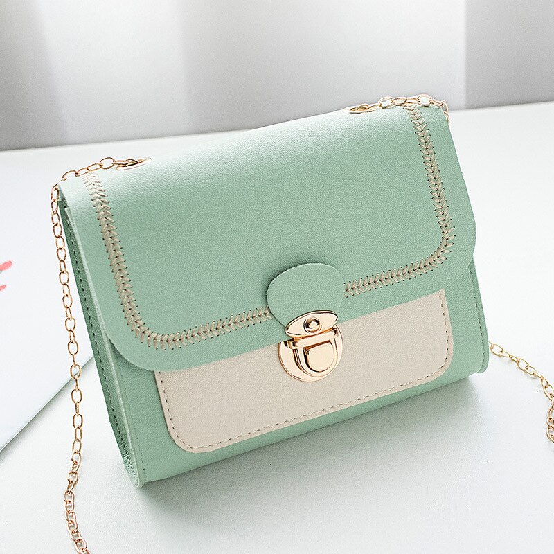 Women Shoulder Bag Casual Handbag for Women Mini Bags Chain Handle Messenger Crossbody Bags Lady Lock Wallet Handbags: Green