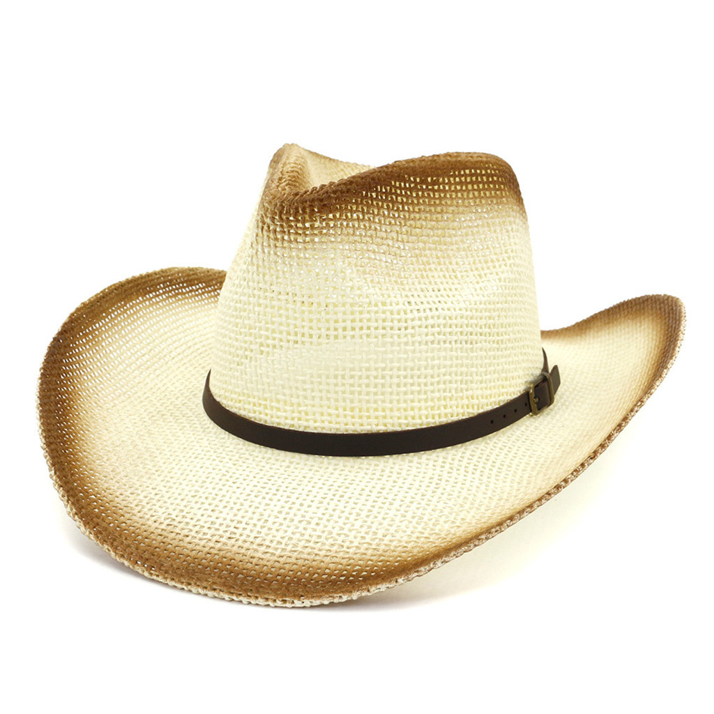 Halm cowboy panama jazz monterade hattar retro sommar vintage herr dam maskerad solhatt ledig nyans anti uv keps #bl5: Kaffe