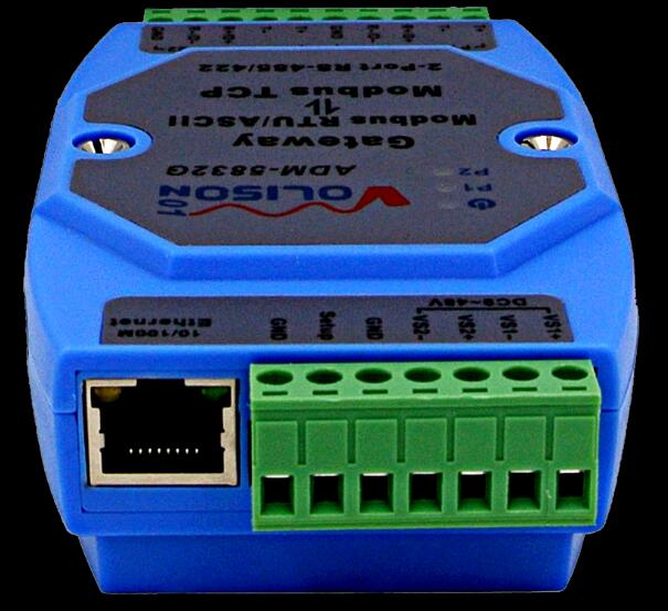 ADM-5832G Industrial 2-Port Modbus gateway server, MODBUS RTU/ASCII to Modbus TCP, support PLC serial port