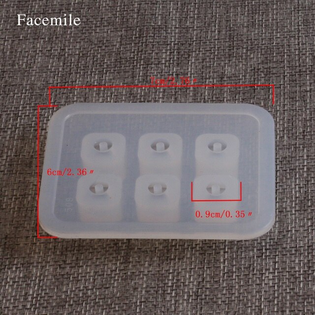 Facemile Transparent Rectangle Silicone Bead Mould Square Ball 6 Holes DIY Epoxy For Jewelry Mold Cake Decoration Tools: 9mm