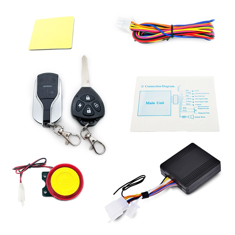 Original1 Way Motorcycle Alarm Moto Remote Engine Start Alarm Moto Protection with Mini Transmitter