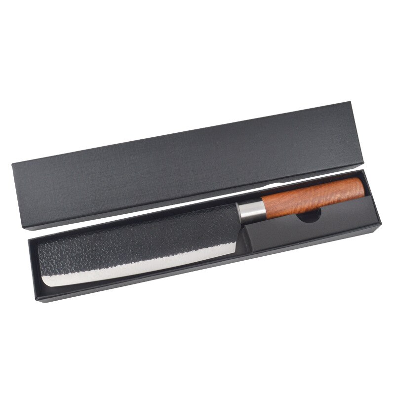 High Carbon Steel Knife Forged Hammer Chopping Knives Stainless Steel Nakiri Vegetables Meat Cleaver Japanese Cutlery Knife: nakiri knife