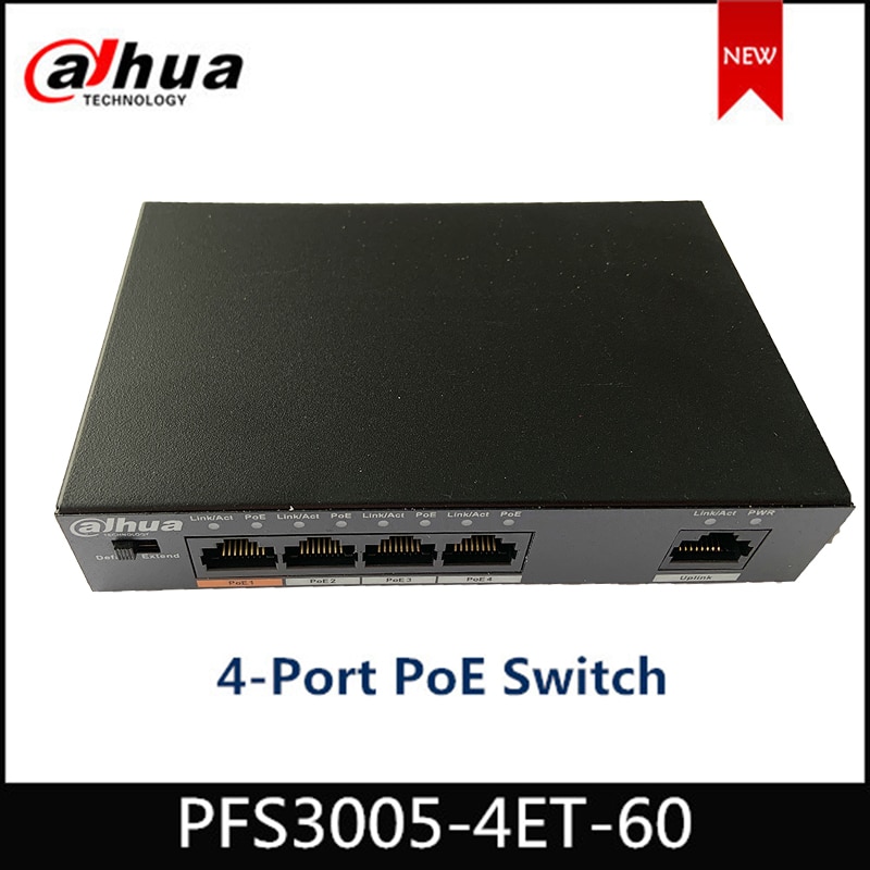 Dahua pfs 3005-4et-60 4- port poe switch (ikke-administreret)