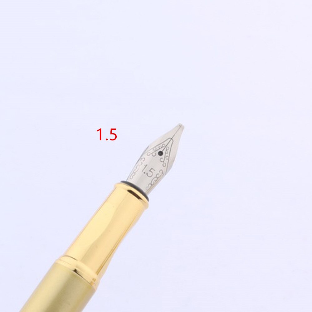 Penna stilografica in metallo dorato di alta qualità con punta piatta in metallo gotico parallelo: 1.5 pen