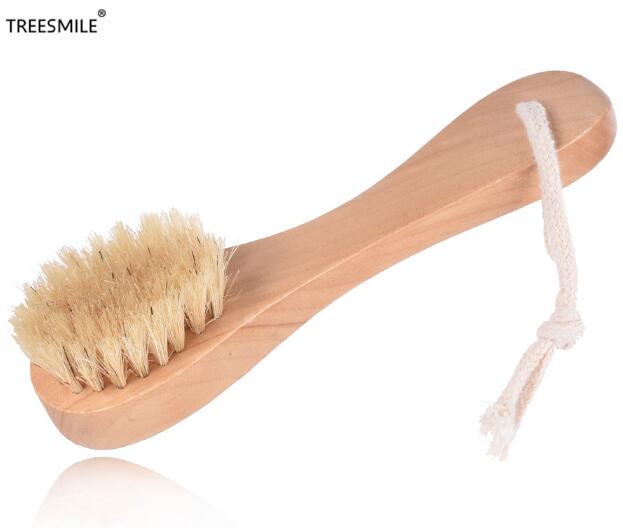 Ms Bath brush Exfoliating Natural Horse Mane Bath brush Long Bamboo Handle Natural Wet Shower Brushes SPA Body Massage Brush D40: 165-A-1