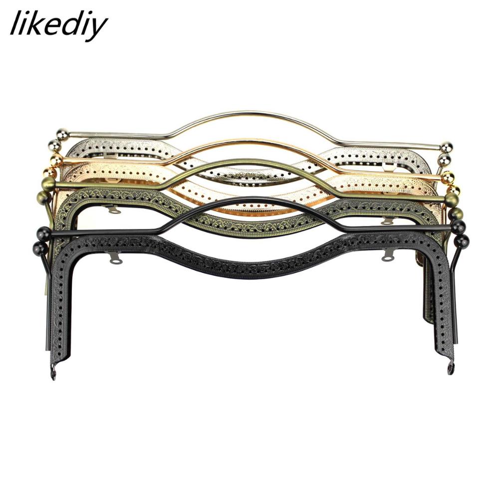 4 pz/lotto 27 CM bronzo argento oro nero labbra borsa in metallo cornice bacio chiusura goffratura maniglia borsa da cucito parte: Mix 4 colors