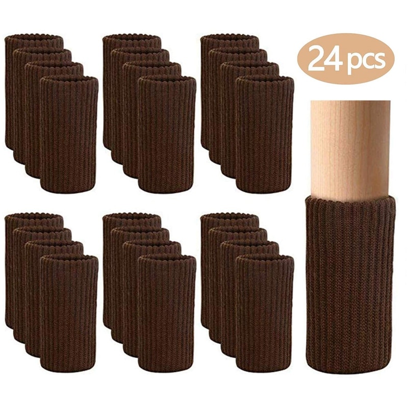 24 stk møbler ben sokker strikkede møbler sokker stol ben gulv beskyttere for at undgå ridser møbler pads sæt