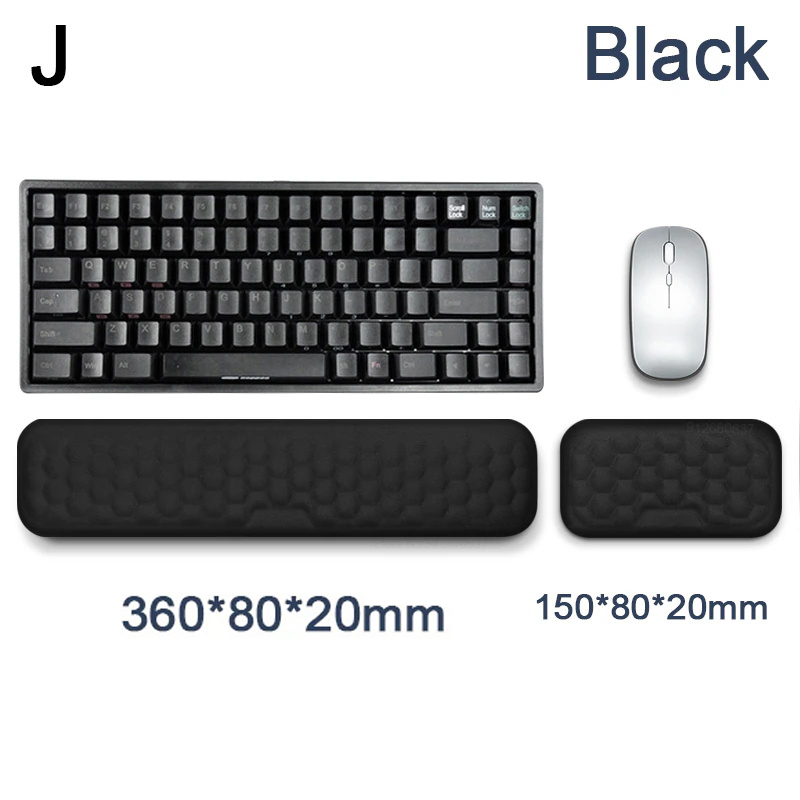 Podkładka pod mysz Ergonomiczna klawiatura Podkładka pod nadgarstek pod mysz Ochrona przed pisaniem w biurze Relaksująca podkładka pod mysz z pianki z pamięcią kształtu Komputer Laptop Podkładka na biurko: Ciemnoszary