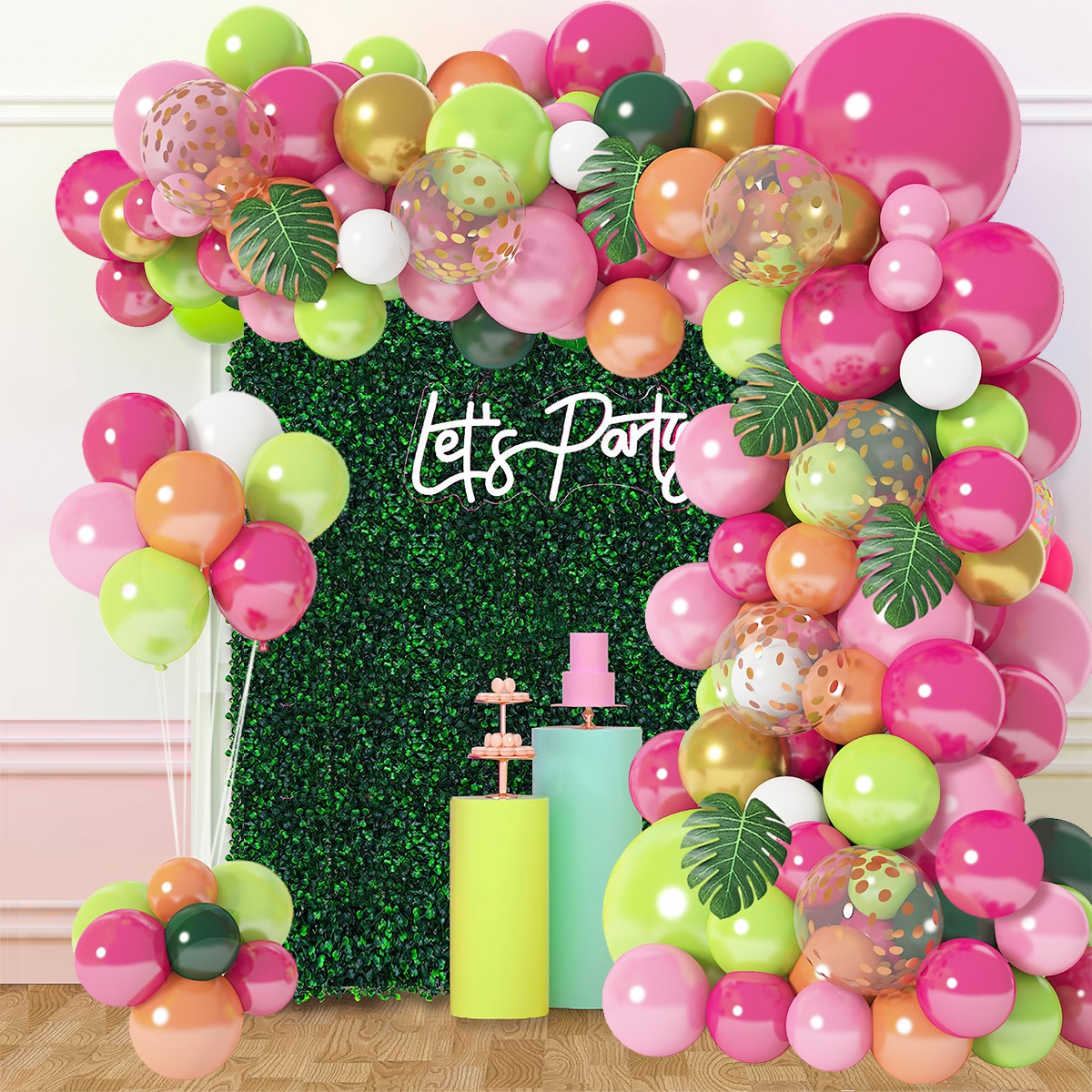 Hawaiianische Ballon-Girlande, Bogen-Set, tropischer Sommer, Hawaii-Party-Dekoration, Flamingo, Aloha, für Kinder, Babyparty, Geburtstag, Party-Dekoration