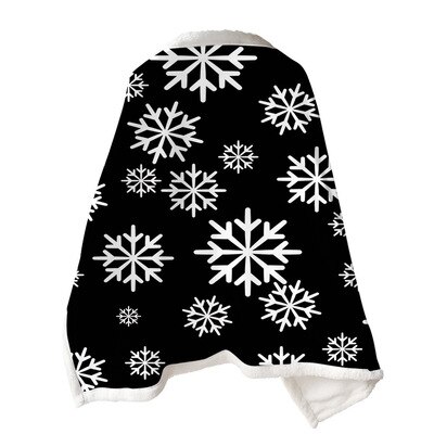 Christmas Printed Women Poncho Double Blanket Cloak Lazy Blanket Multifunction Magic Throw Blanket Air Condirioning Thick Shawl: 5