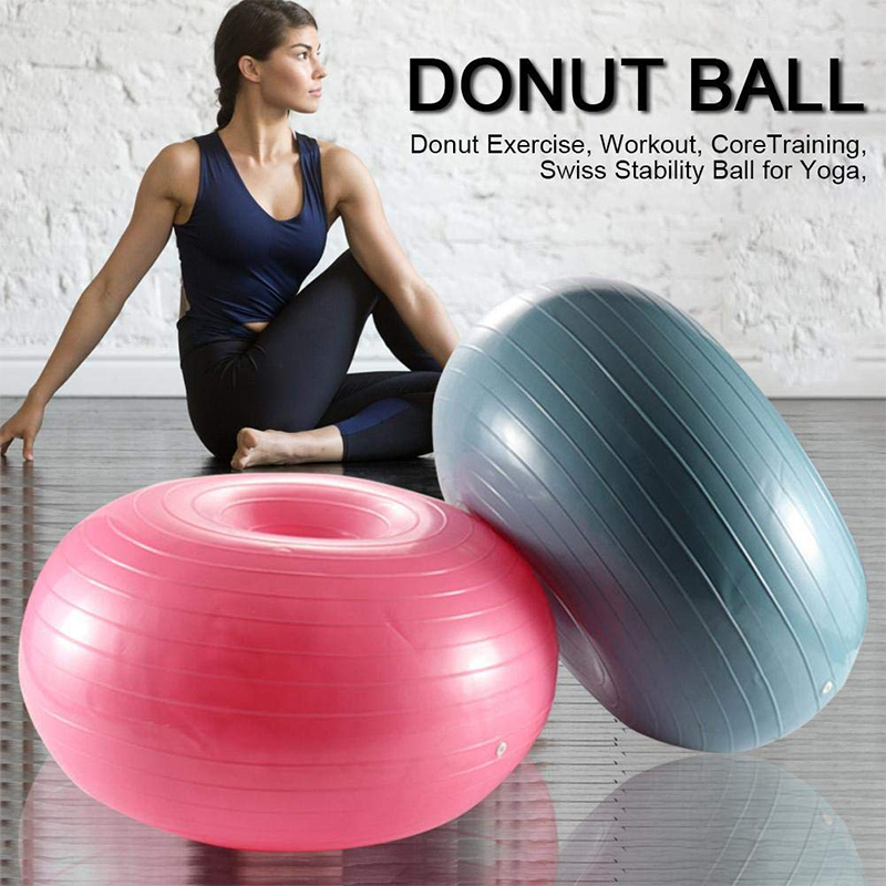 Inflatable Exercise Ball Donut Trainer Exercise Stable Yoga Fitness Accessories Portable Gym Home Strength Balance Training Ball