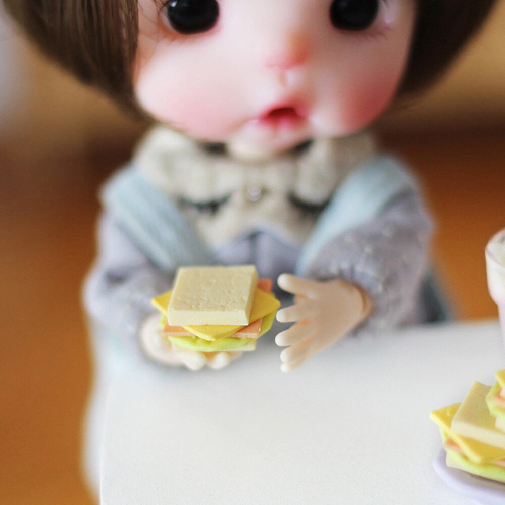 3 Pcs Chic Lovely Sandwich Ornaments Simulation Sandwich Decors Mini Accessories Food Shape Ornaments for Home Kids